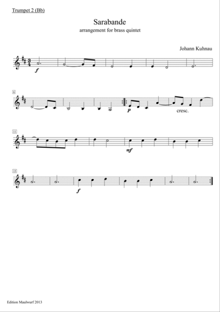 Sarabande Brass Quintet scores gallery preview page 3