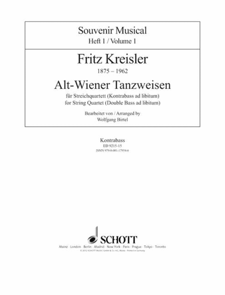 Alt-Wiener Tanzweisen Double Bass scores gallery preview page 1