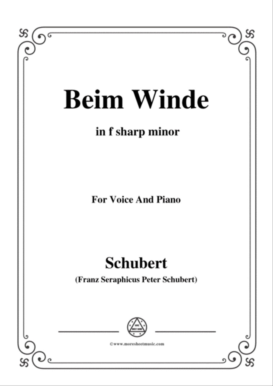 Schubert-Beim Winde,in f sharp minor,for Voice&Piano Voice scores gallery preview page 1