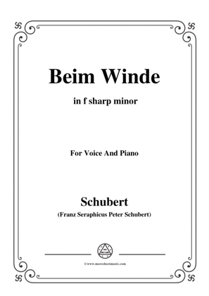 Schubert-Beim Winde,in f sharp minor,for Voice&Piano