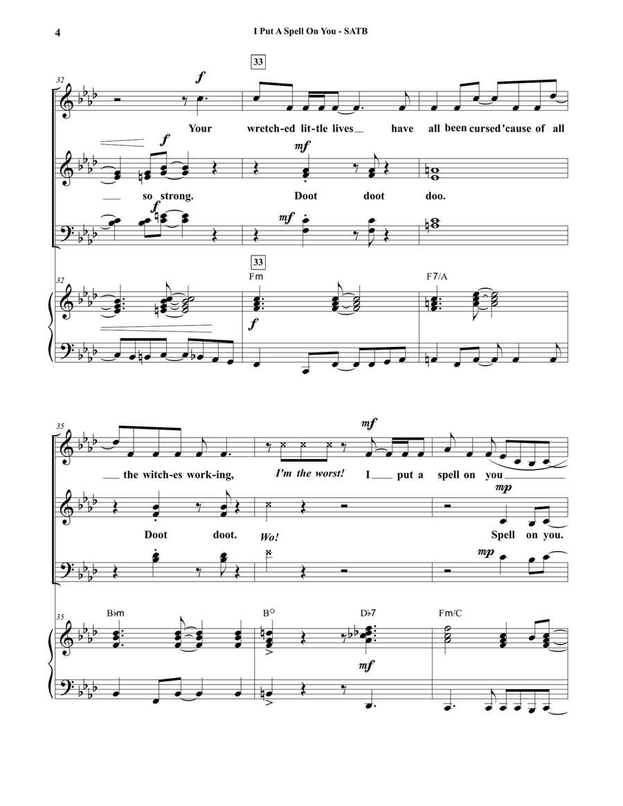 I Put A Spell On You 4-Part scores gallery preview page 4
