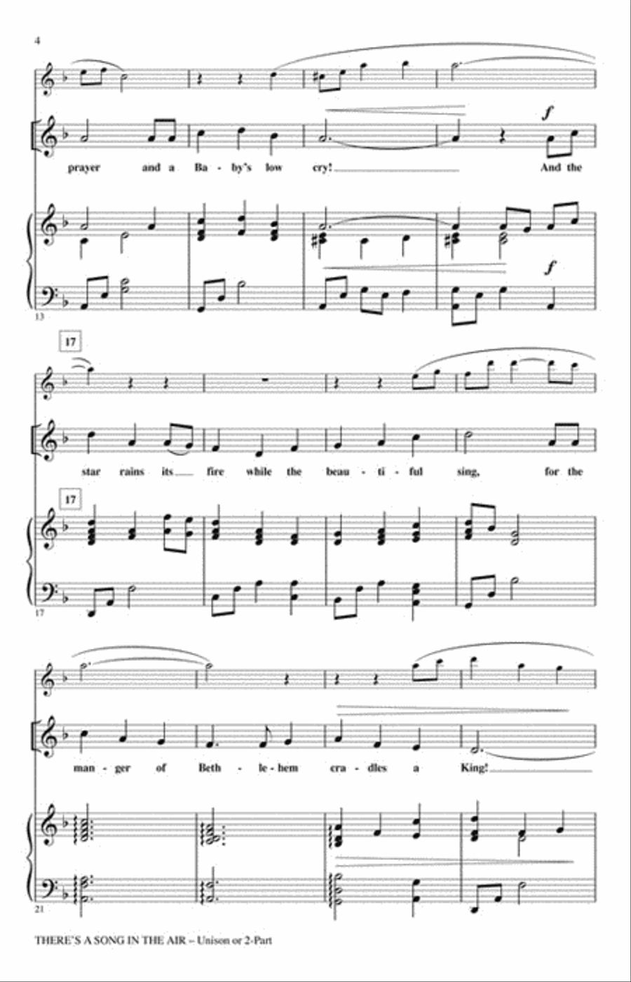 There's a Song in the Air Unison Choir scores gallery preview page 3