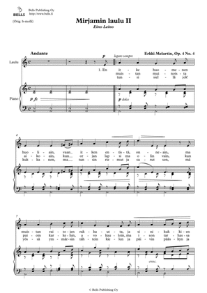 Mirjamin laulu 2, Op. 4 No. 4 (A minor)
