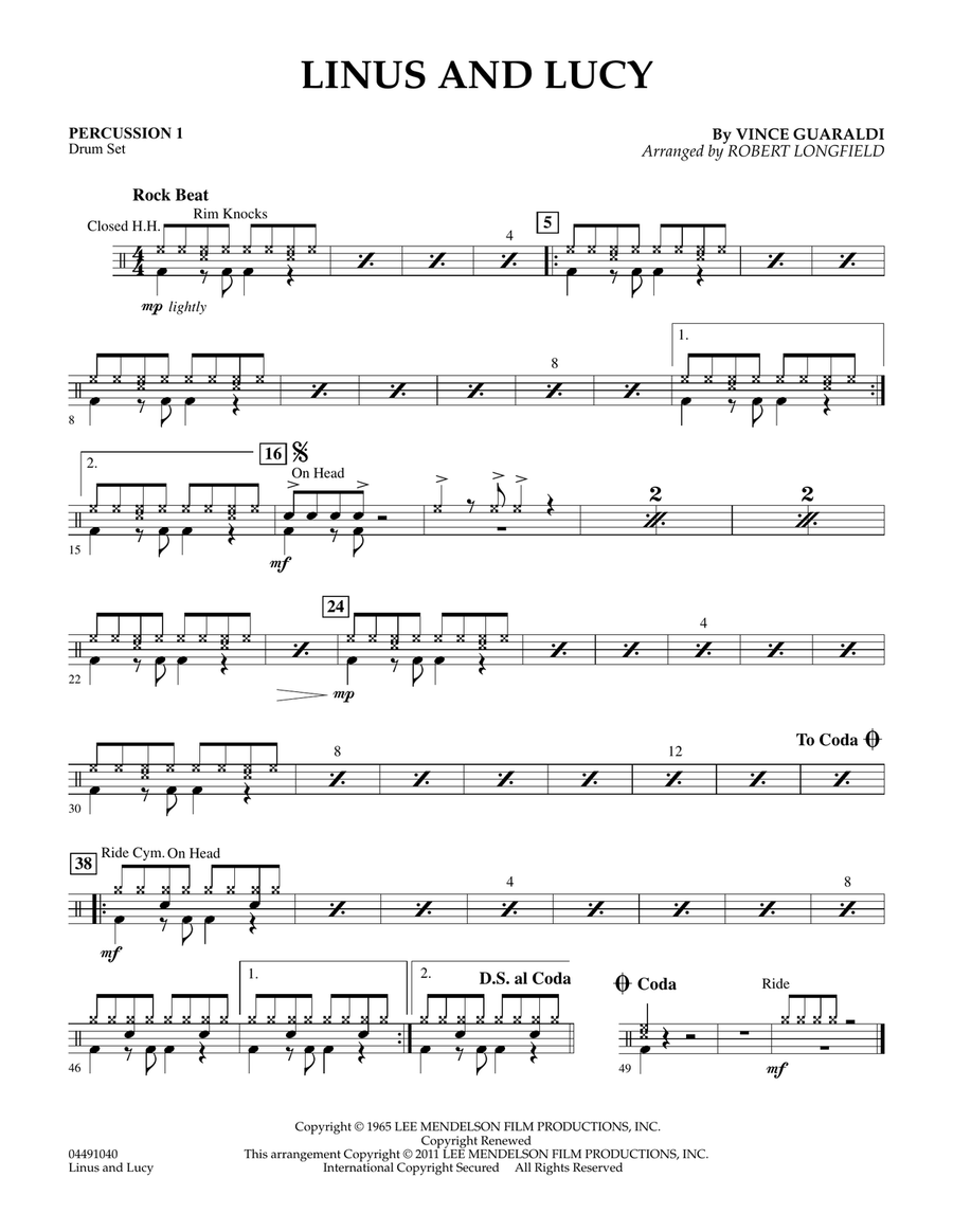 Linus And Lucy - Percussion 1