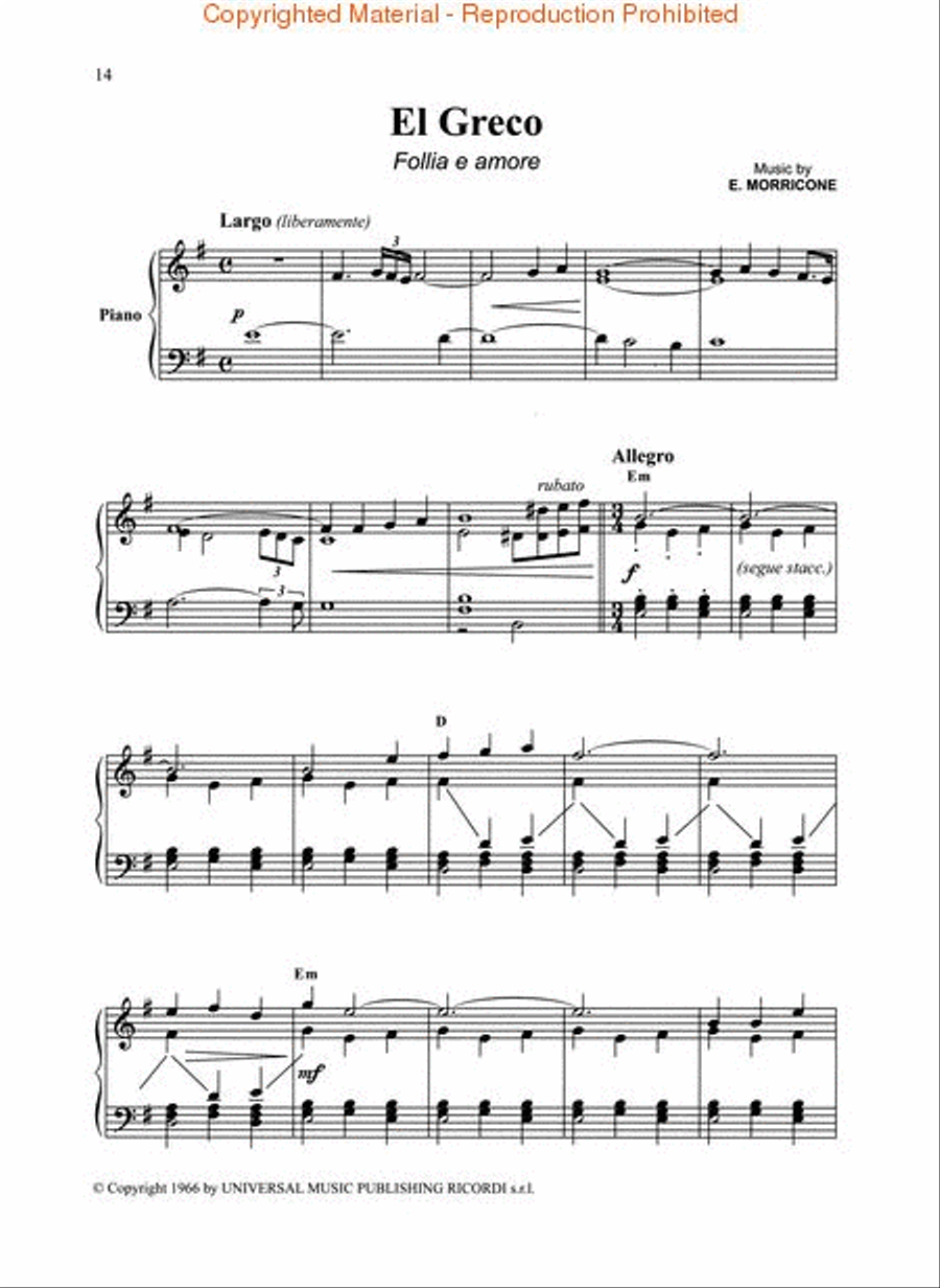 The Best of Ennio Morricone Volume 2 Piano Solo scores gallery preview page 4