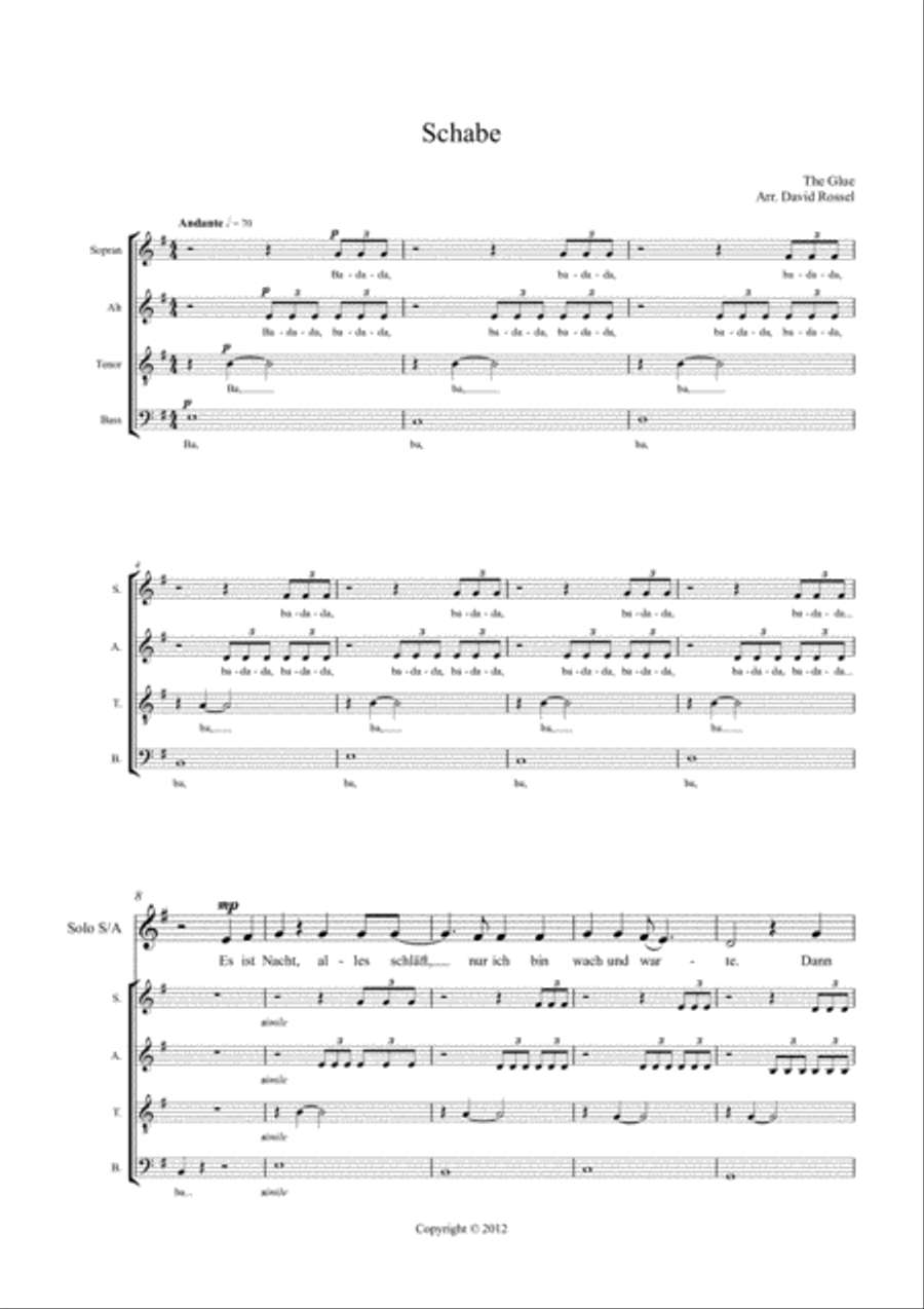 Schabe Schabe Choir scores gallery preview page 1