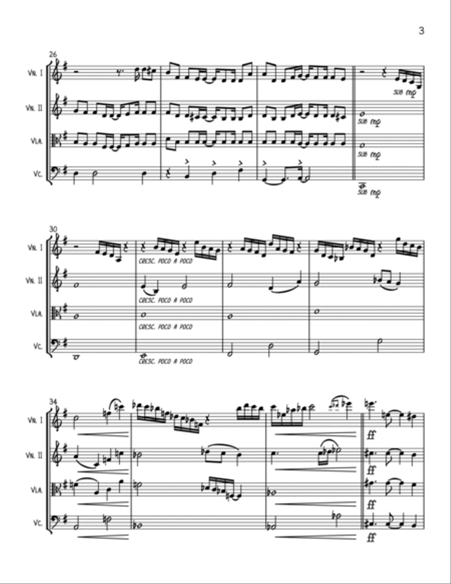 Baba Yetu String Quartet scores gallery preview page 3