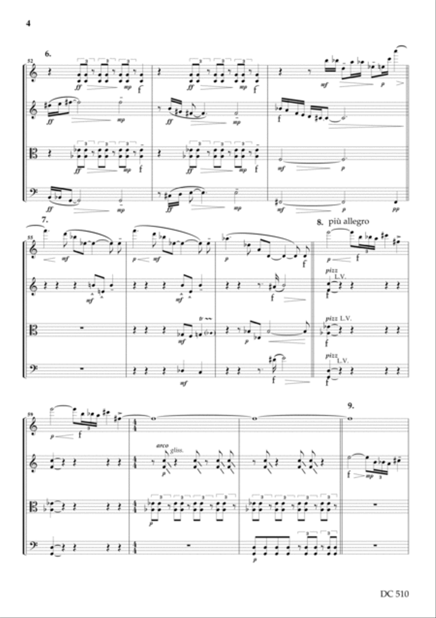 String Quartet No. 5 From The Frieze Of Life (parts) String Quartet scores gallery preview page 4