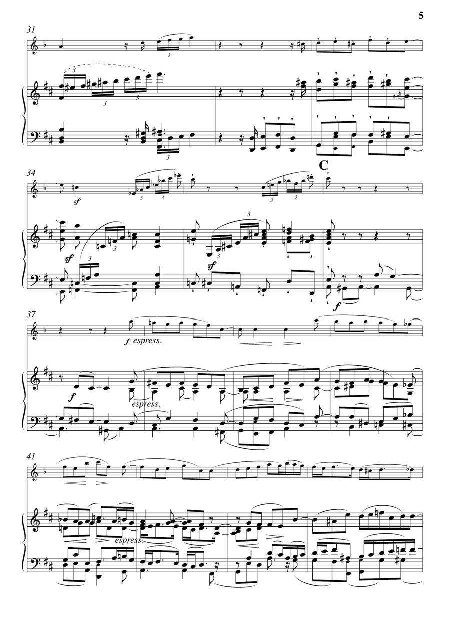 Brahms Clarinet Quintet Op. 115 (arr. for Clarinet in A and Piano) - Allegro A Clarinet scores gallery preview page 5