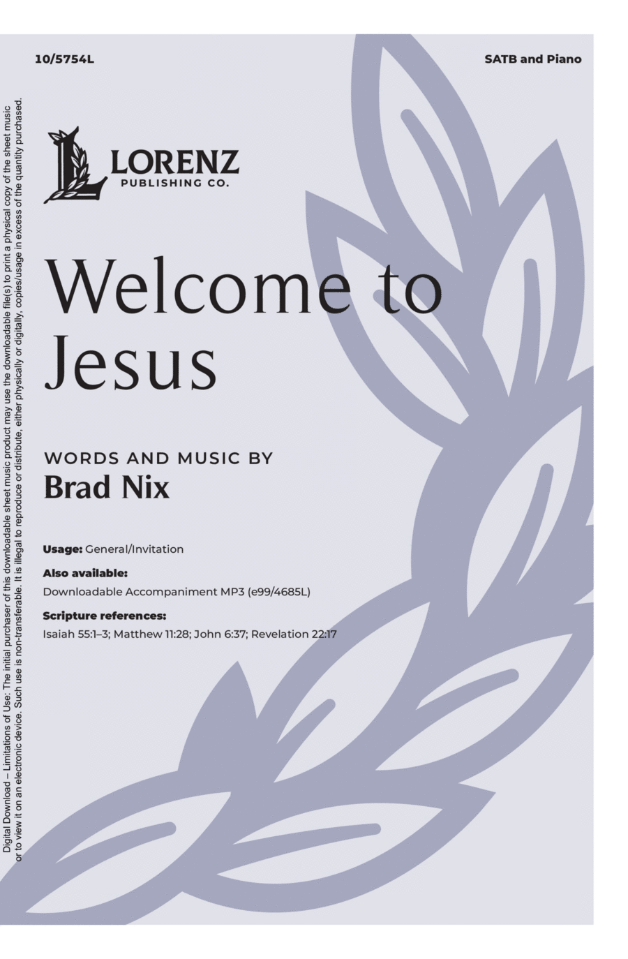 Welcome to Jesus Welcome to Jesus 4-Part scores gallery preview page 1