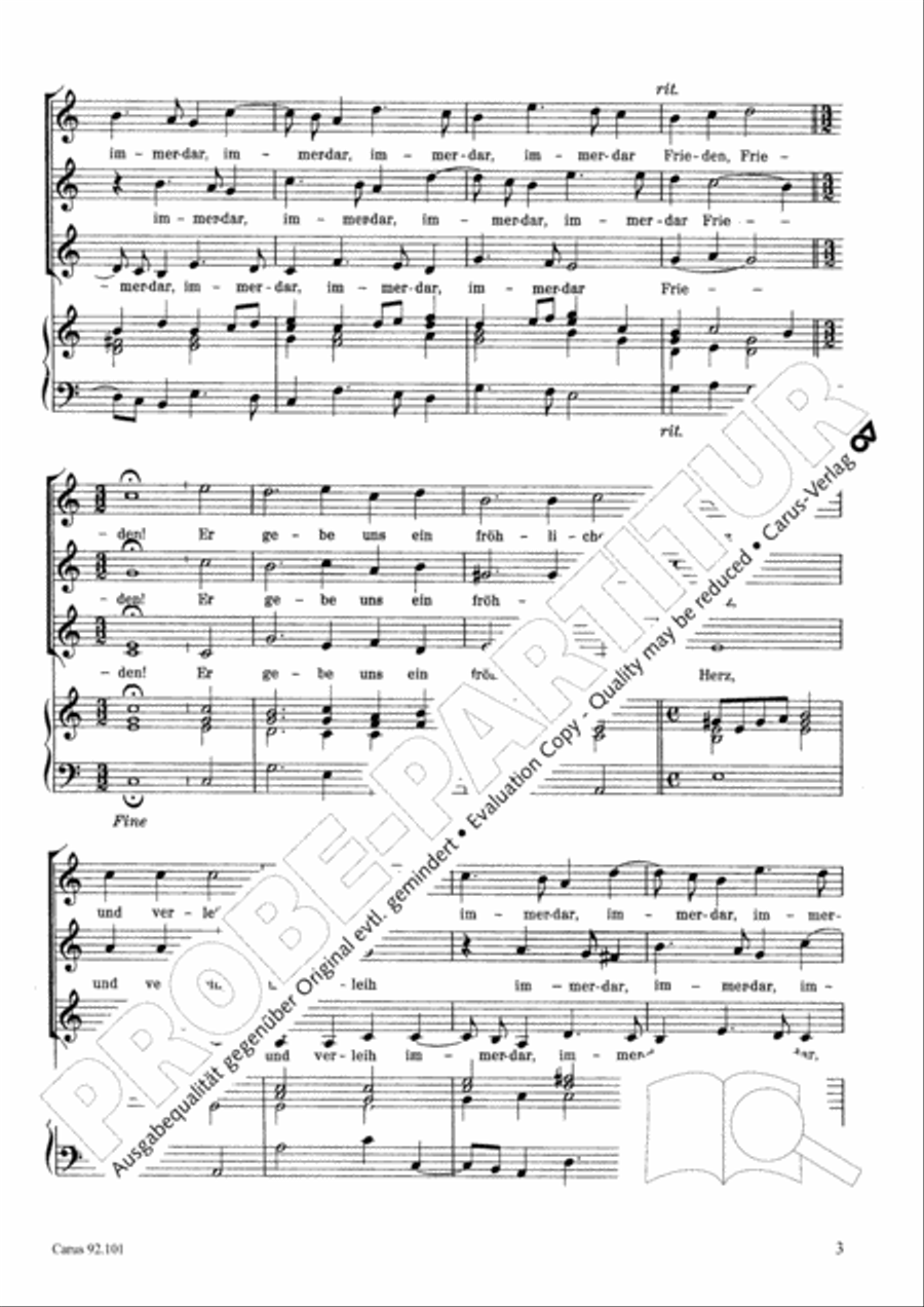 Der Herr gebe uns ein frohliches Herz SSA scores gallery preview page 4
