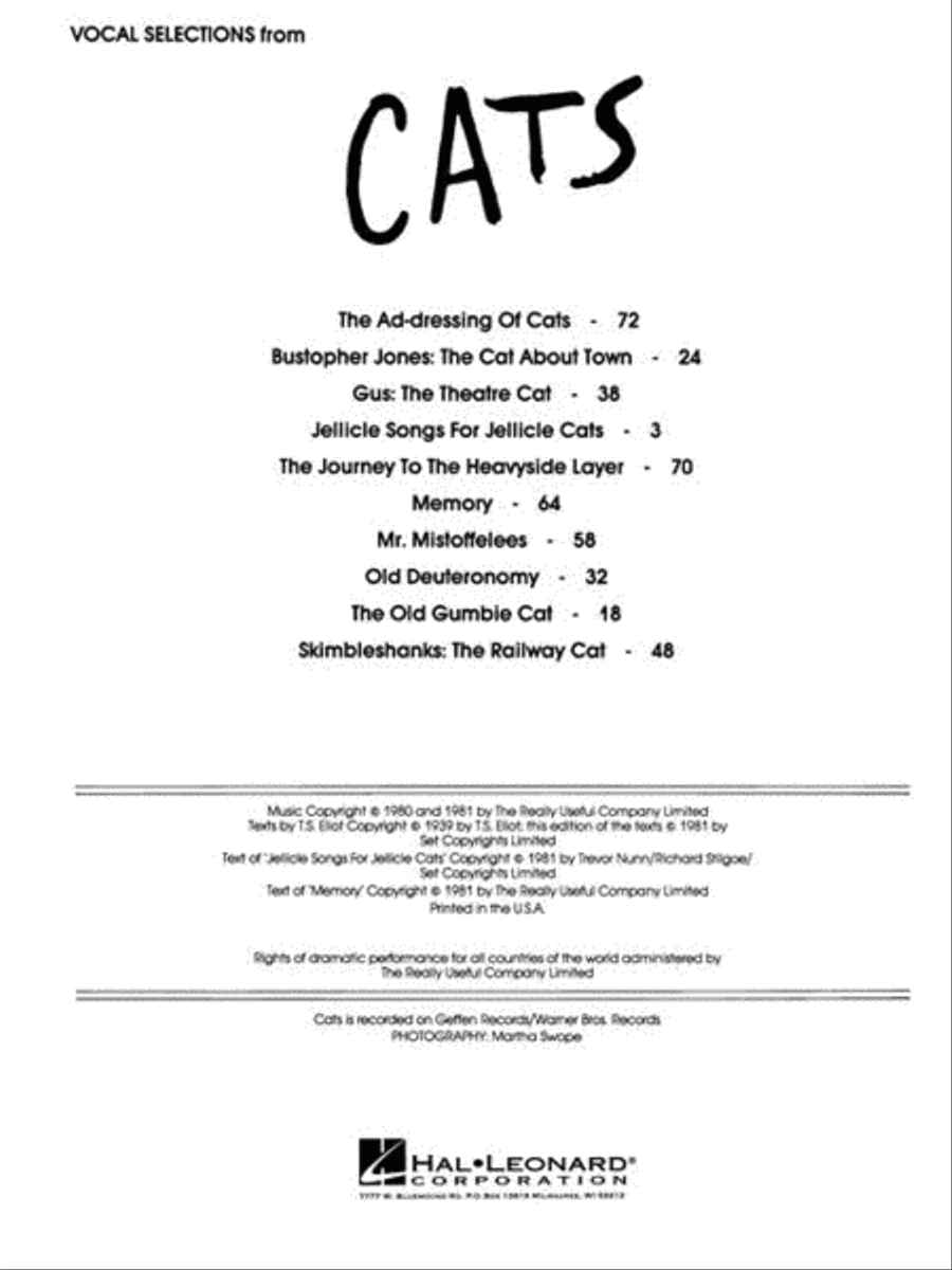 Cats Cats Piano, Vocal, Guitar scores gallery preview page 4