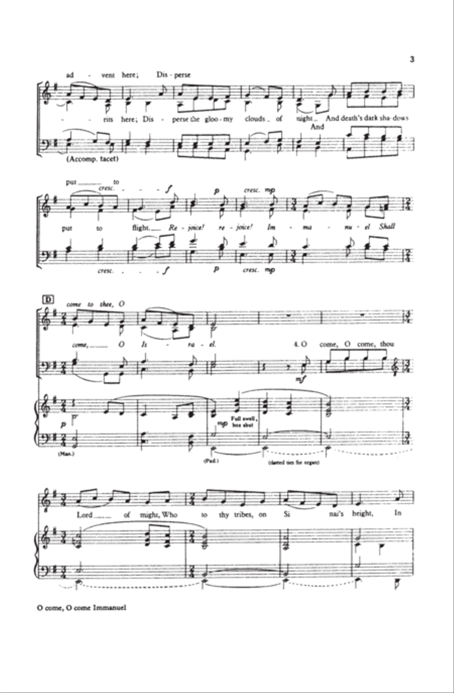 O come, O come, Immanuel O come, O come, Immanuel 4-Part scores gallery preview page 3