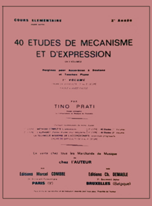 Etudes de mecanisme et d'expression (40) - Volume 2