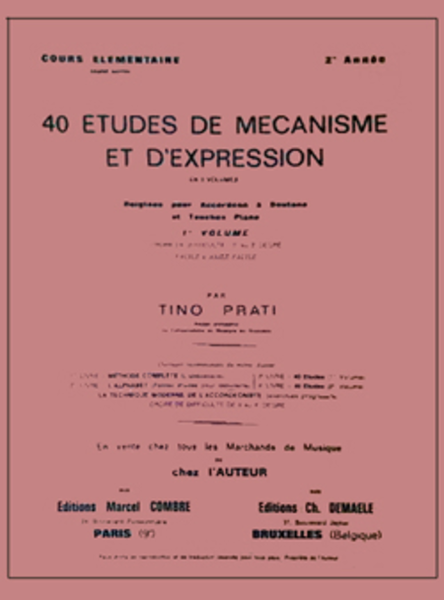 Etudes de mecanisme et d'expression (40) - Volume 2
