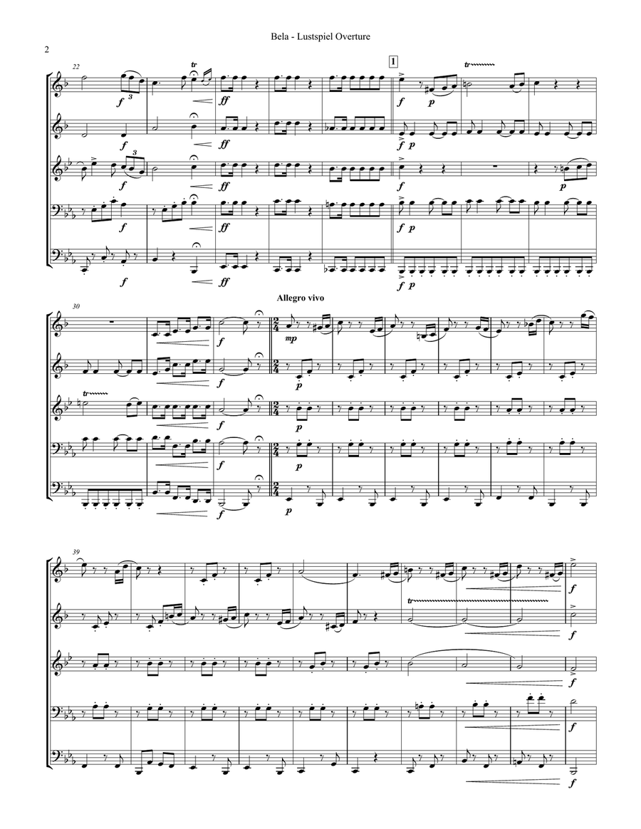 Lustspiel Overture for Brass Quintet Brass Quintet scores gallery preview page 2