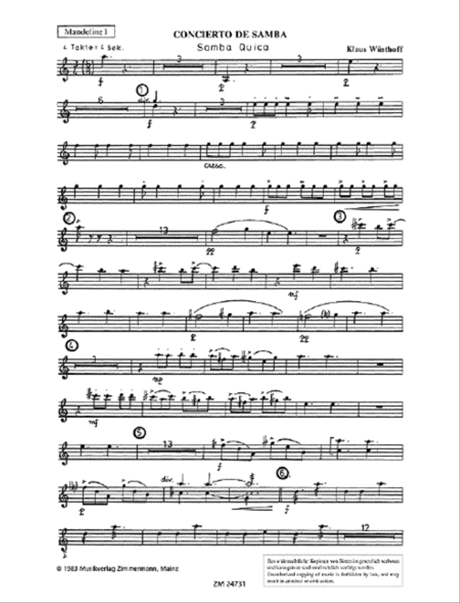 Concierto de Samba Concierto de Samba Mandolin scores gallery preview page 1