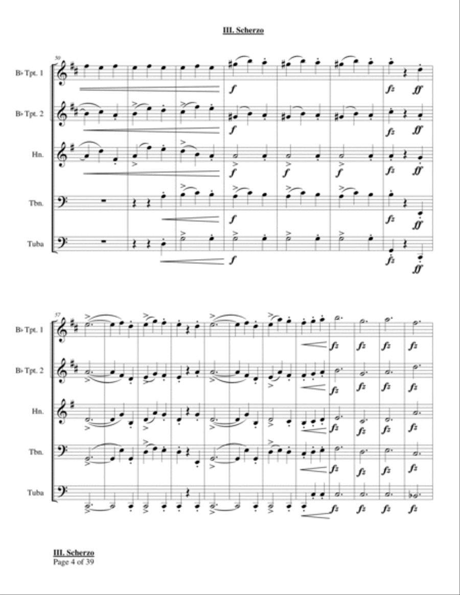 Scherzo from Quintet in C (Schubert, arr. Nunes) Chamber Music scores gallery preview page 4