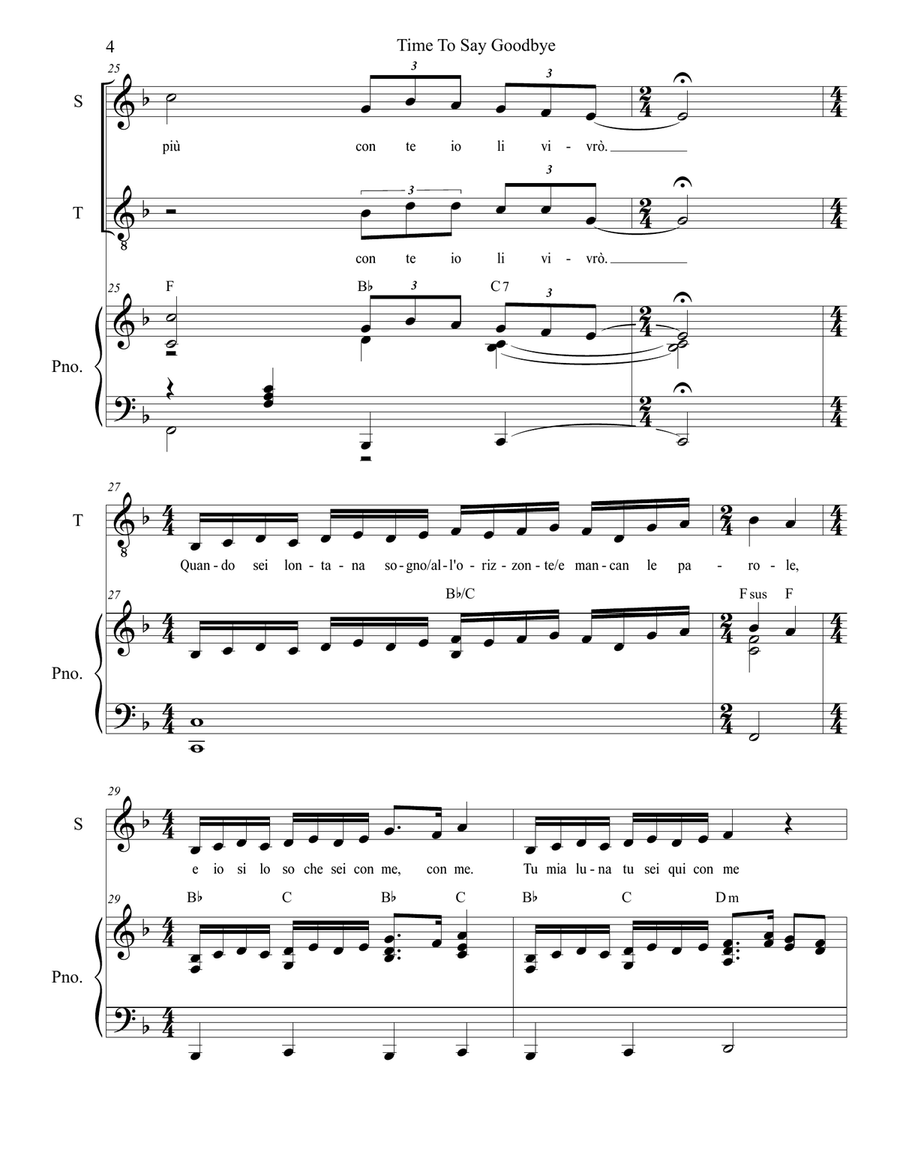 Time To Say Goodbye Vocal Duet scores gallery preview page 4