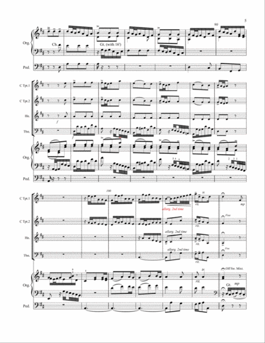My Spirit Be Joyful - Brass Quartet and Organ Small Ensemble scores gallery preview page 6