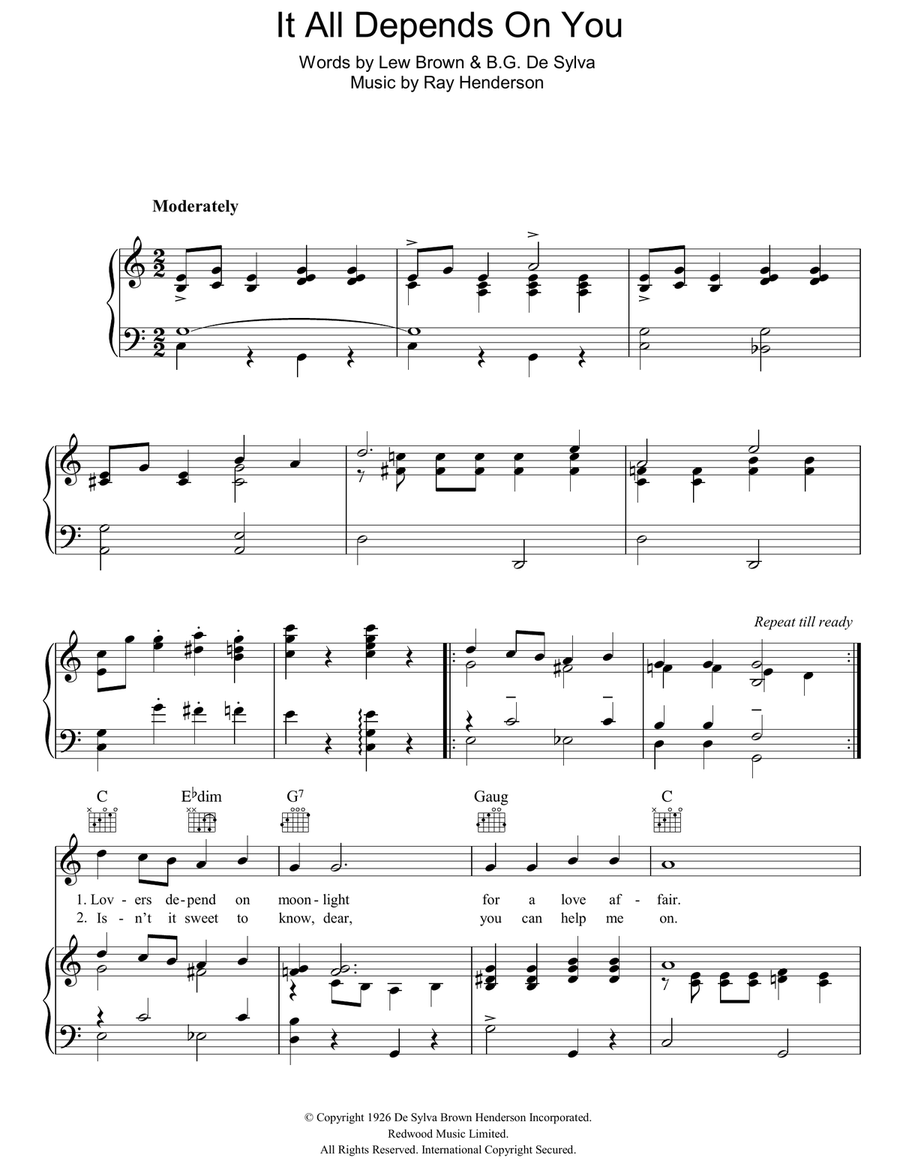 It All Depends On You Guitar scores gallery preview page 1