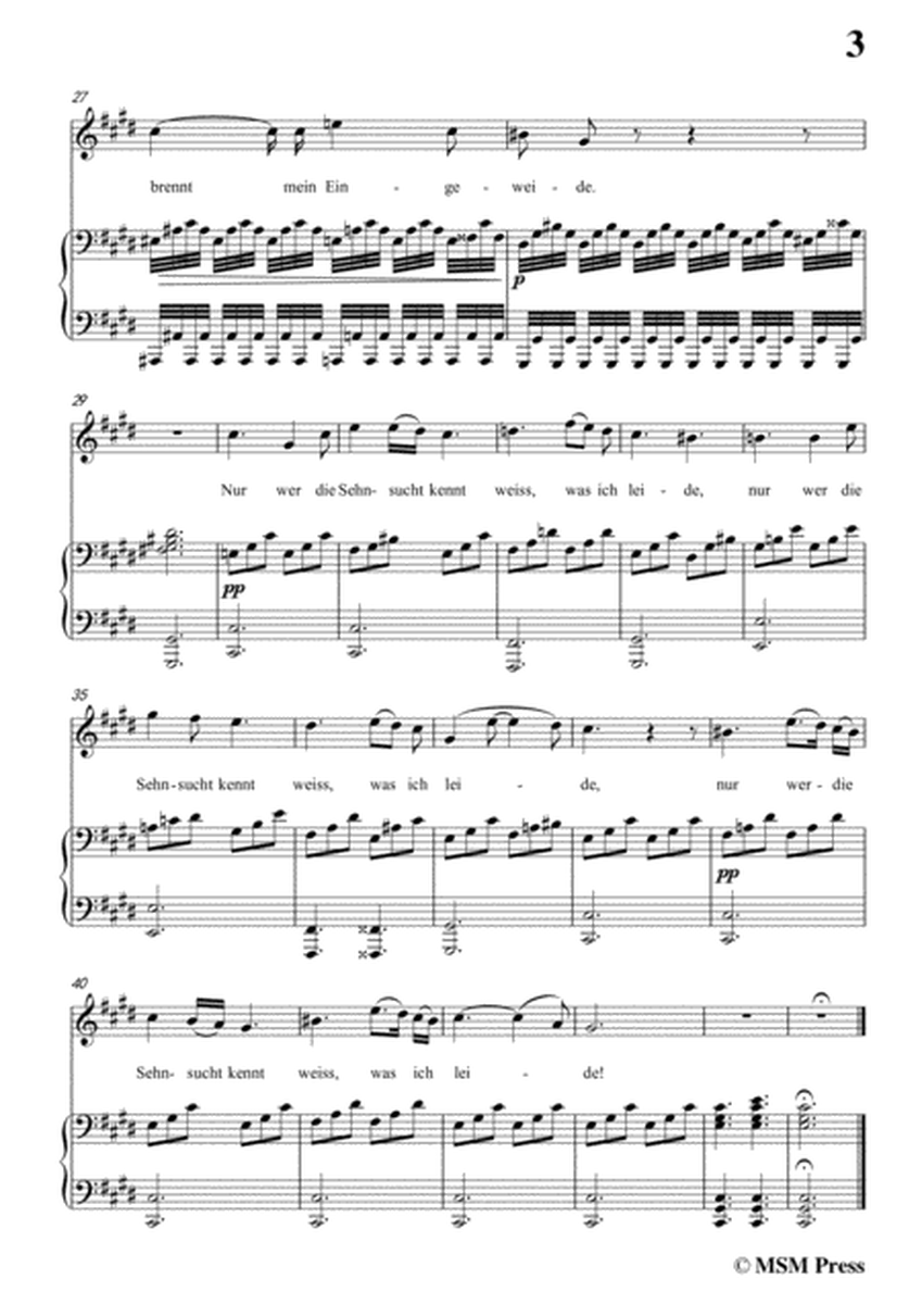 Schubert-Lied der Mignon (earlier Version 2),from 4 Gesänge aus 'Wilhelm Meister',in c sharp minor image number null