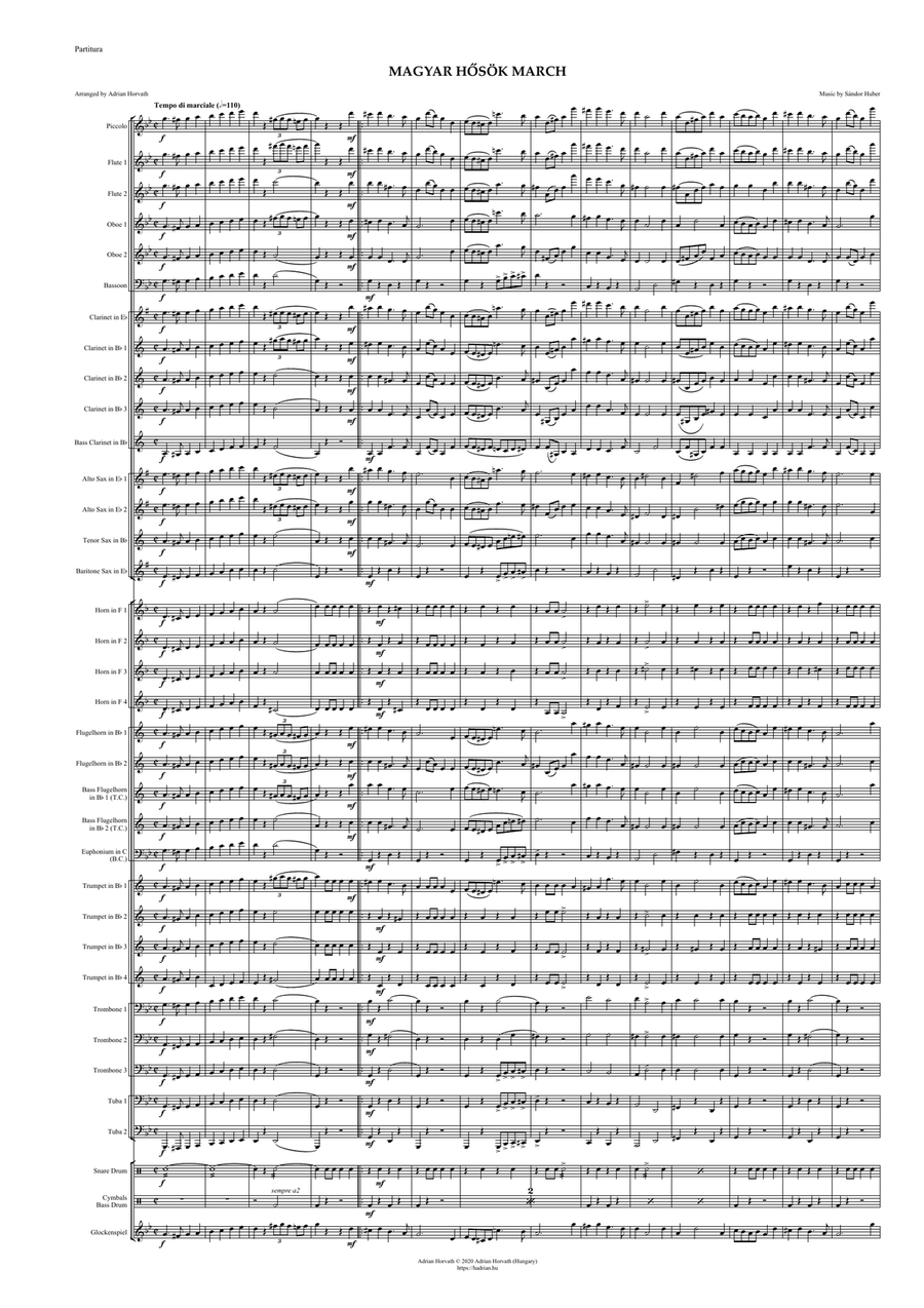 Magyar hősök March Concert Band scores gallery preview page 3