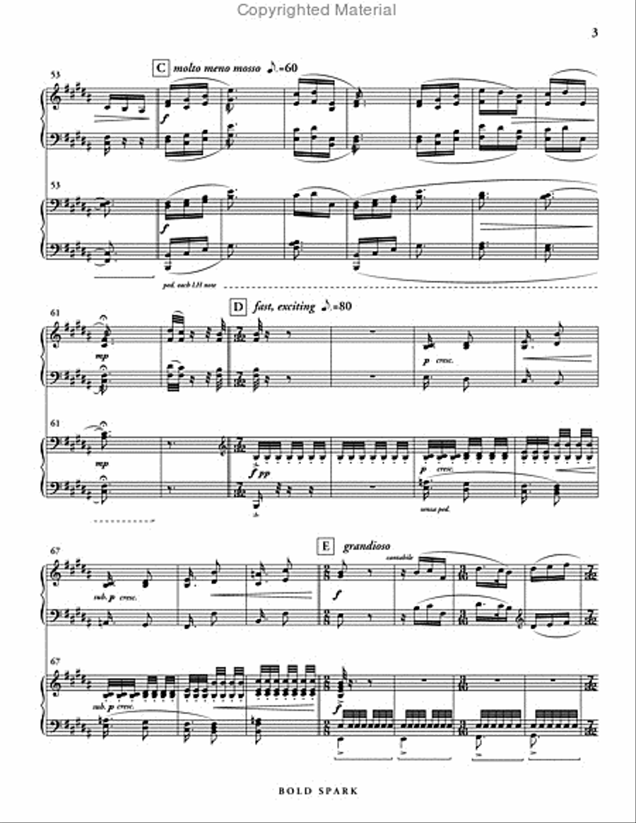 Bold Spark (score & parts) Piano Accompaniment scores gallery preview page 4