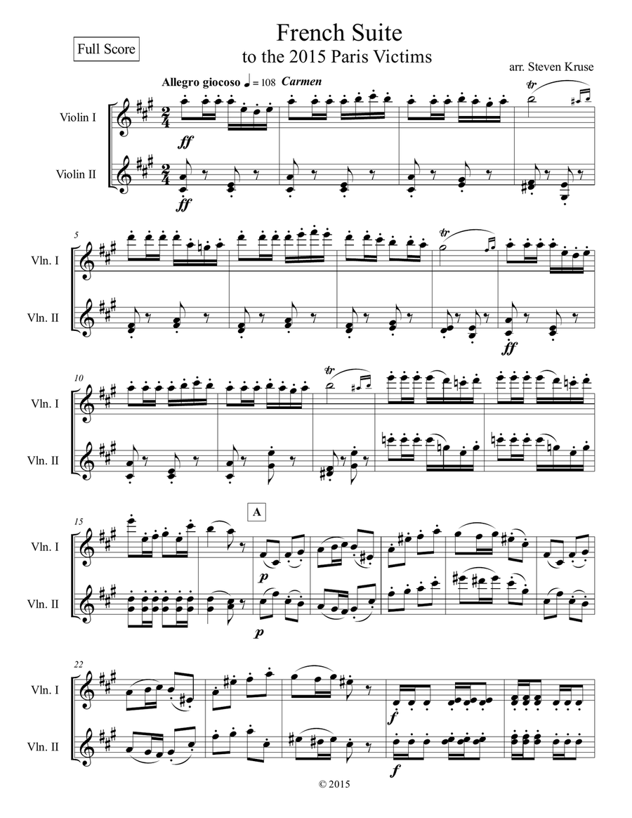 French Suite for Two Violins String Duet scores gallery preview page 4