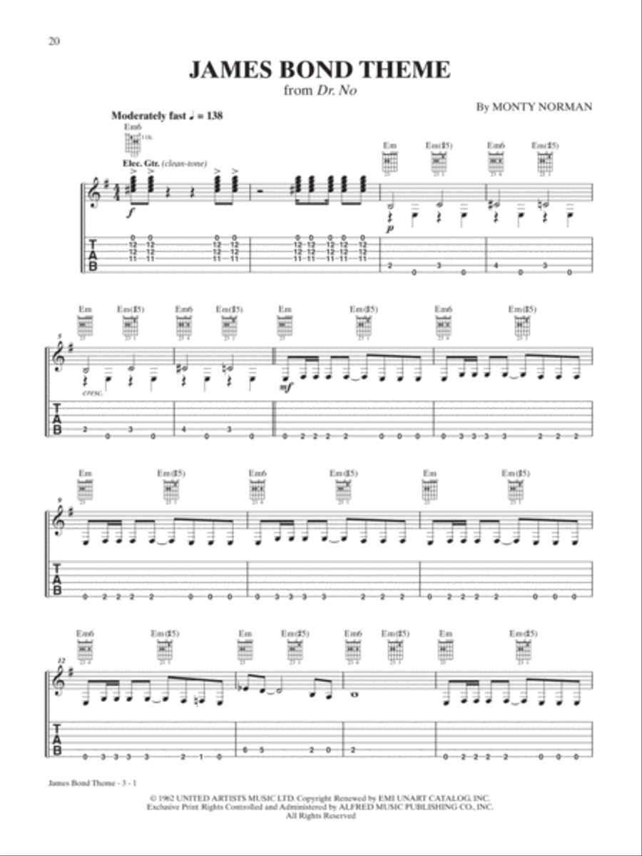 James Bond 007 Collection for Guitar Guitar Tablature scores gallery preview page 4