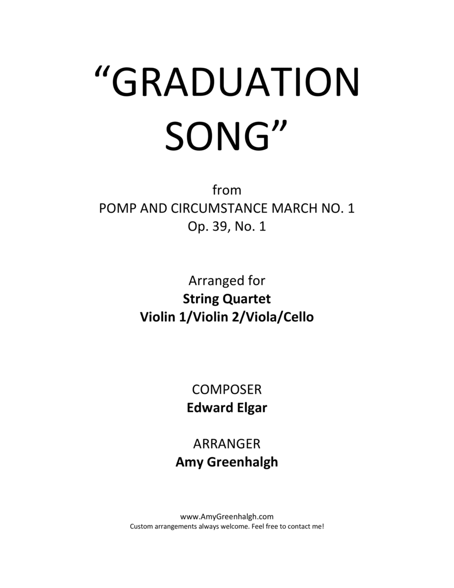 "Graduation Song" from Pomp and Circumstance March No. 1, Op. 39, No. 1