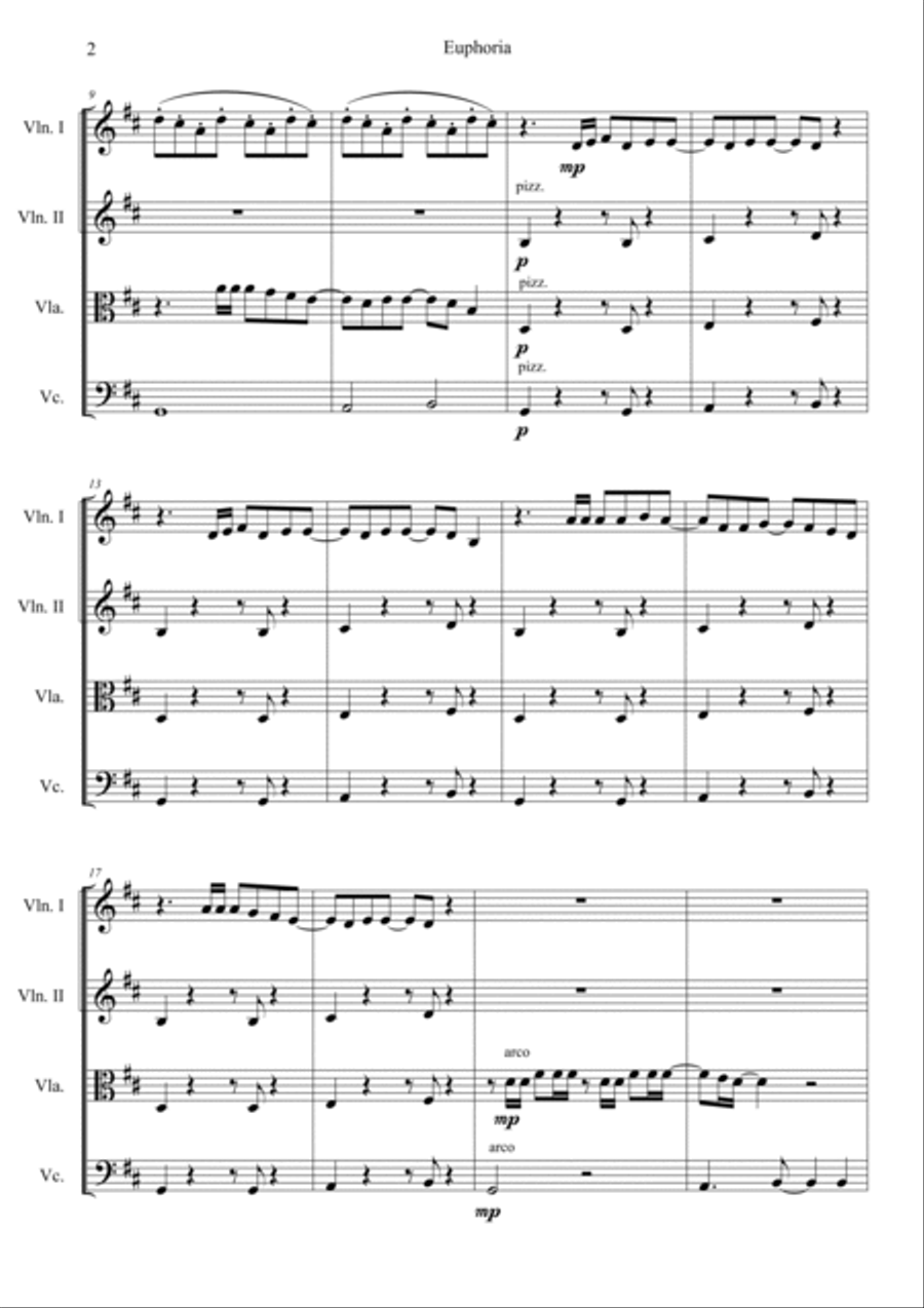 Euphoria Euphoria String Quartet scores gallery preview page 2