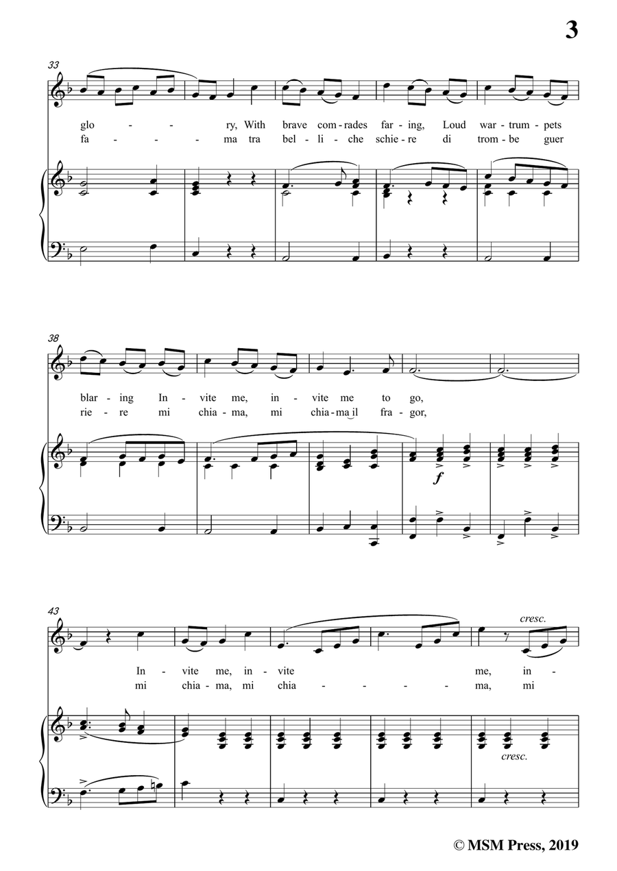 Scarlatti-All'acquisto di gloria,from 'Tigrane',in F Major,for Voice and Piano Piano, Vocal scores gallery preview page 5