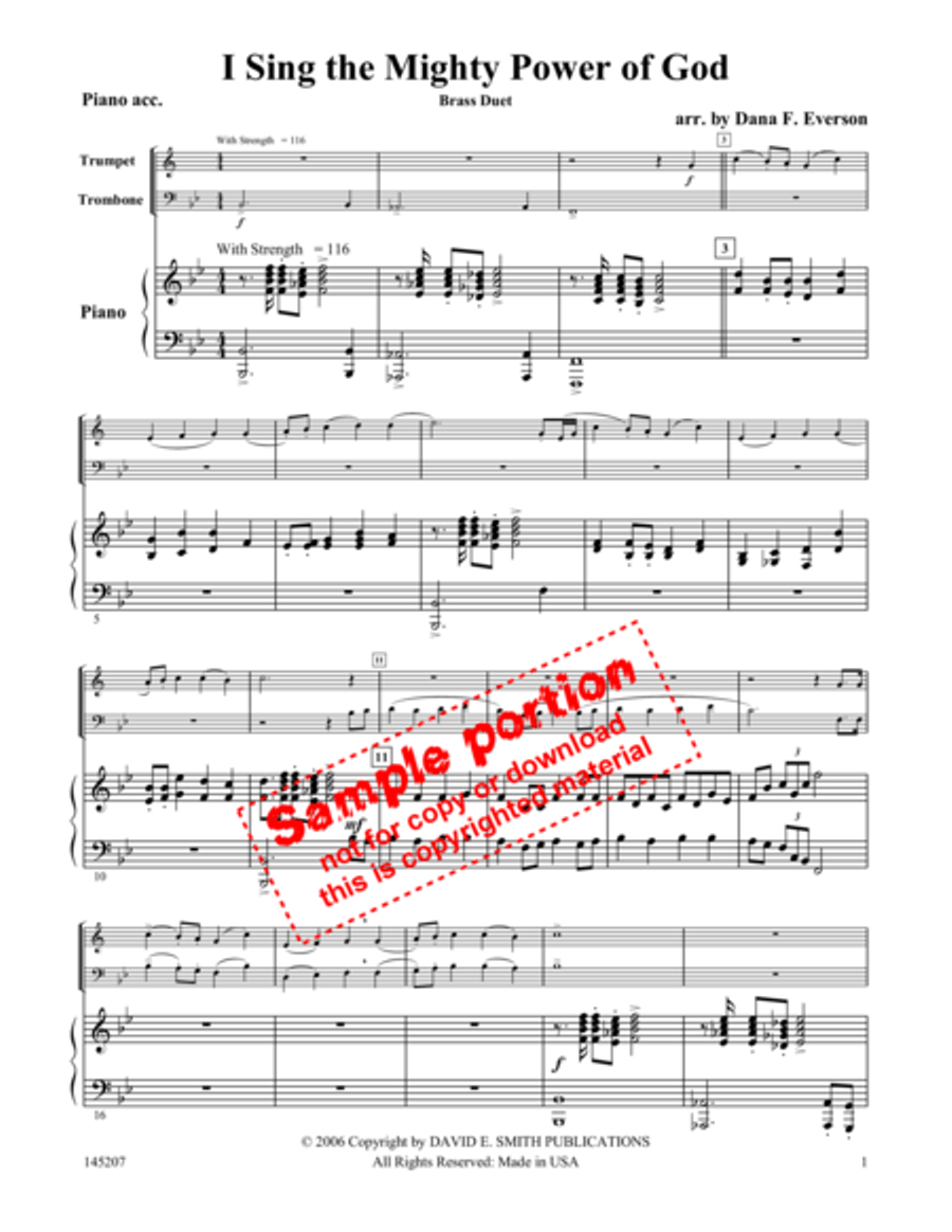 I Sing The Mighty Power Of God Brass Duet scores gallery preview page 6