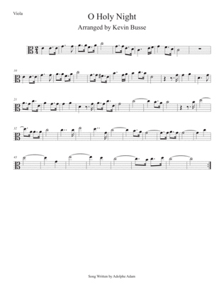 Book cover for O Holy Night (Easy key of C) Viola