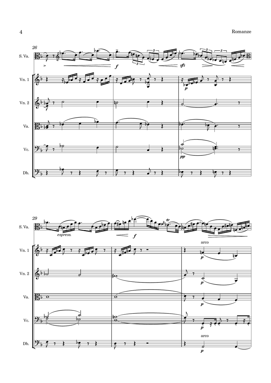Bruch Romance for Viola and String Orchestra Op.85 String Orchestra scores gallery preview page 5