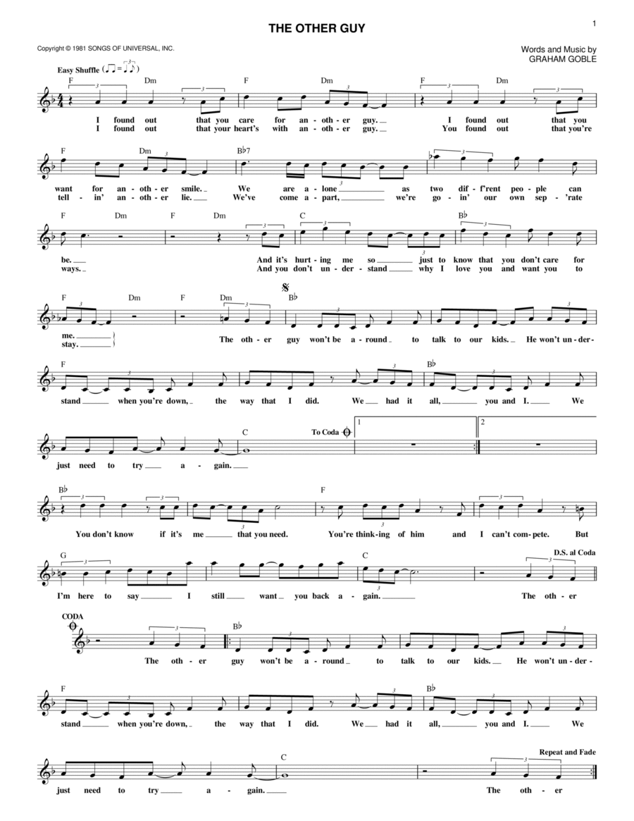 The Other Guy The Other Guy Piano scores gallery preview page 1