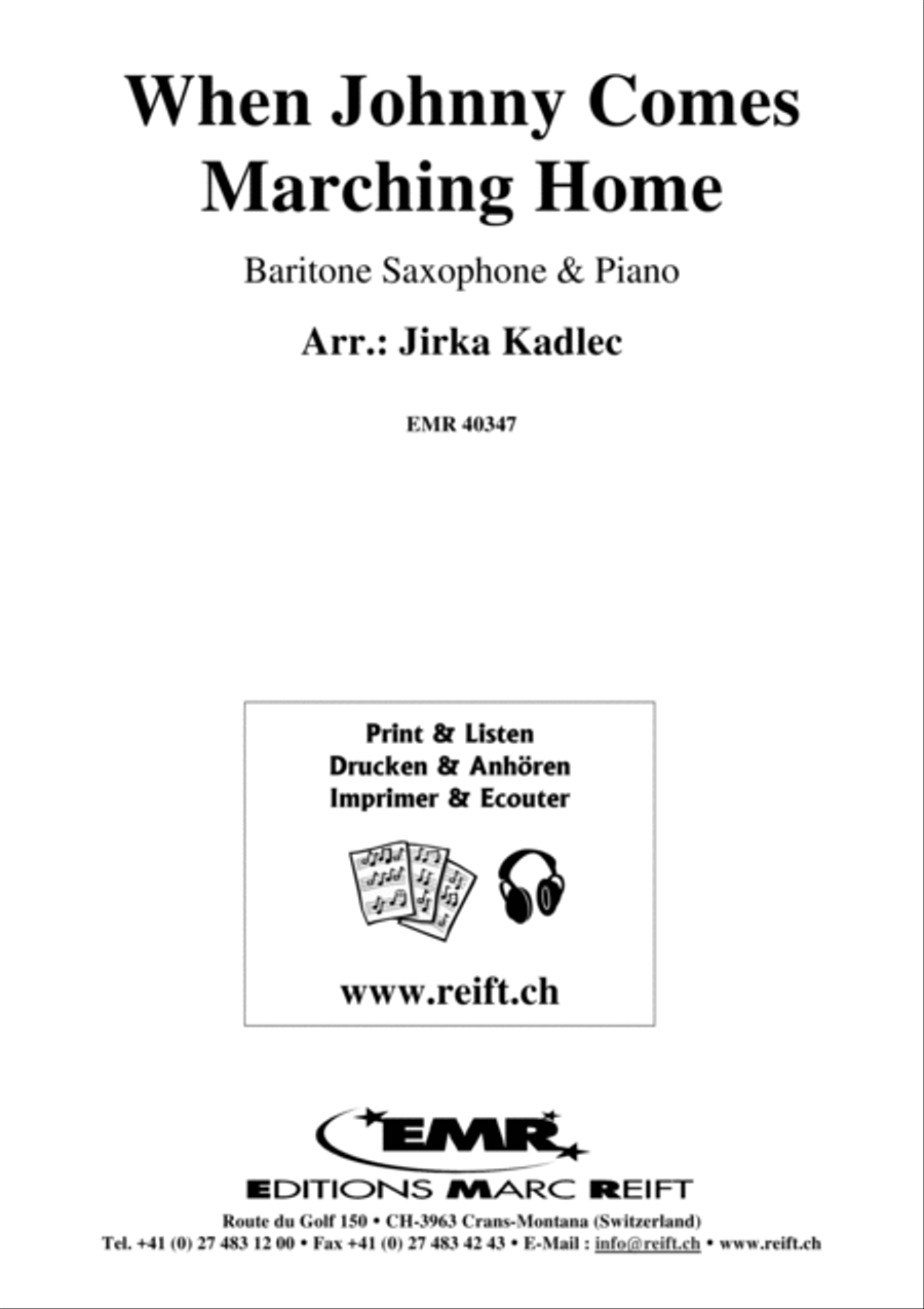 When Johnny Comes Marching Home Baritone Saxophone scores gallery preview page 1