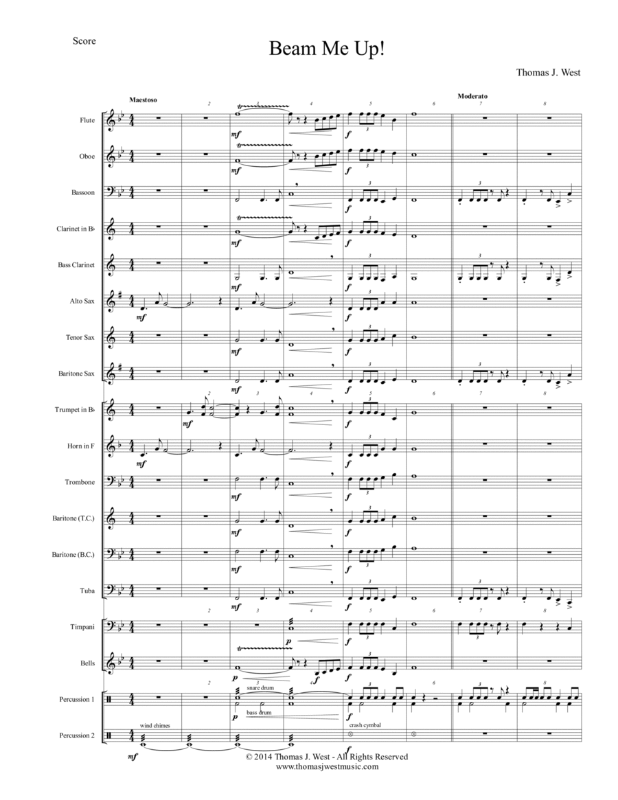 Beam Me Up! (Beginner Concert Band - Grade 1) Concert Band scores gallery preview page 1