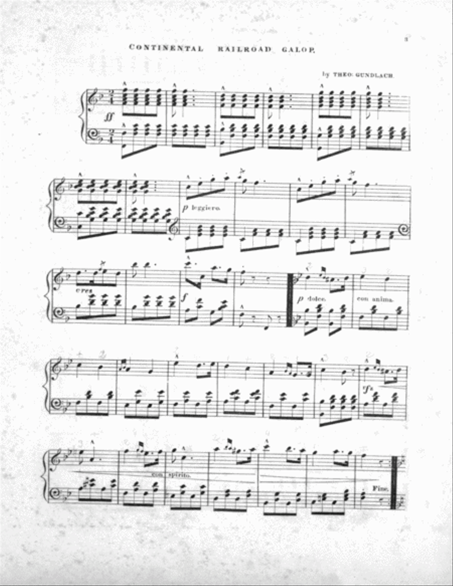 Continental Railroad Galop Piano Solo scores gallery preview page 2