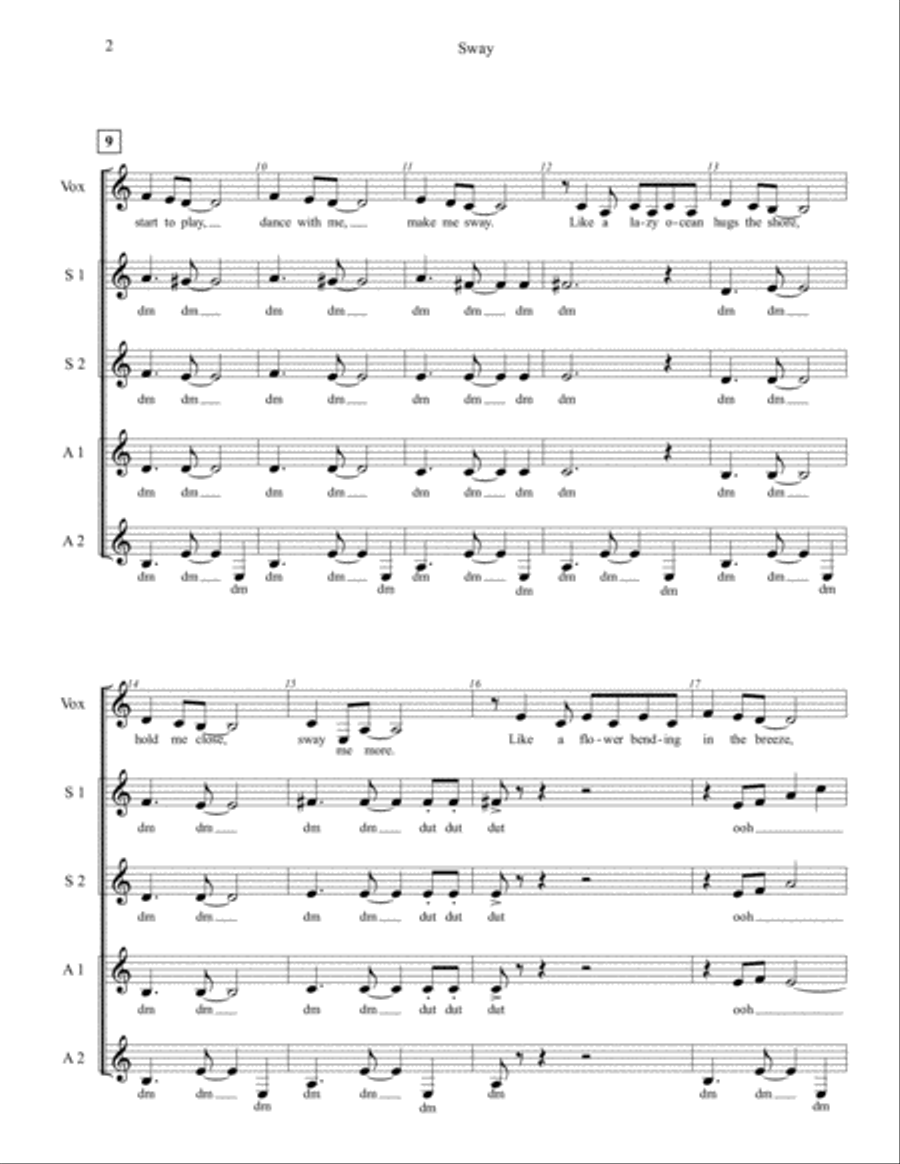 Sway (Quien Sera) SSAA scores gallery preview page 2
