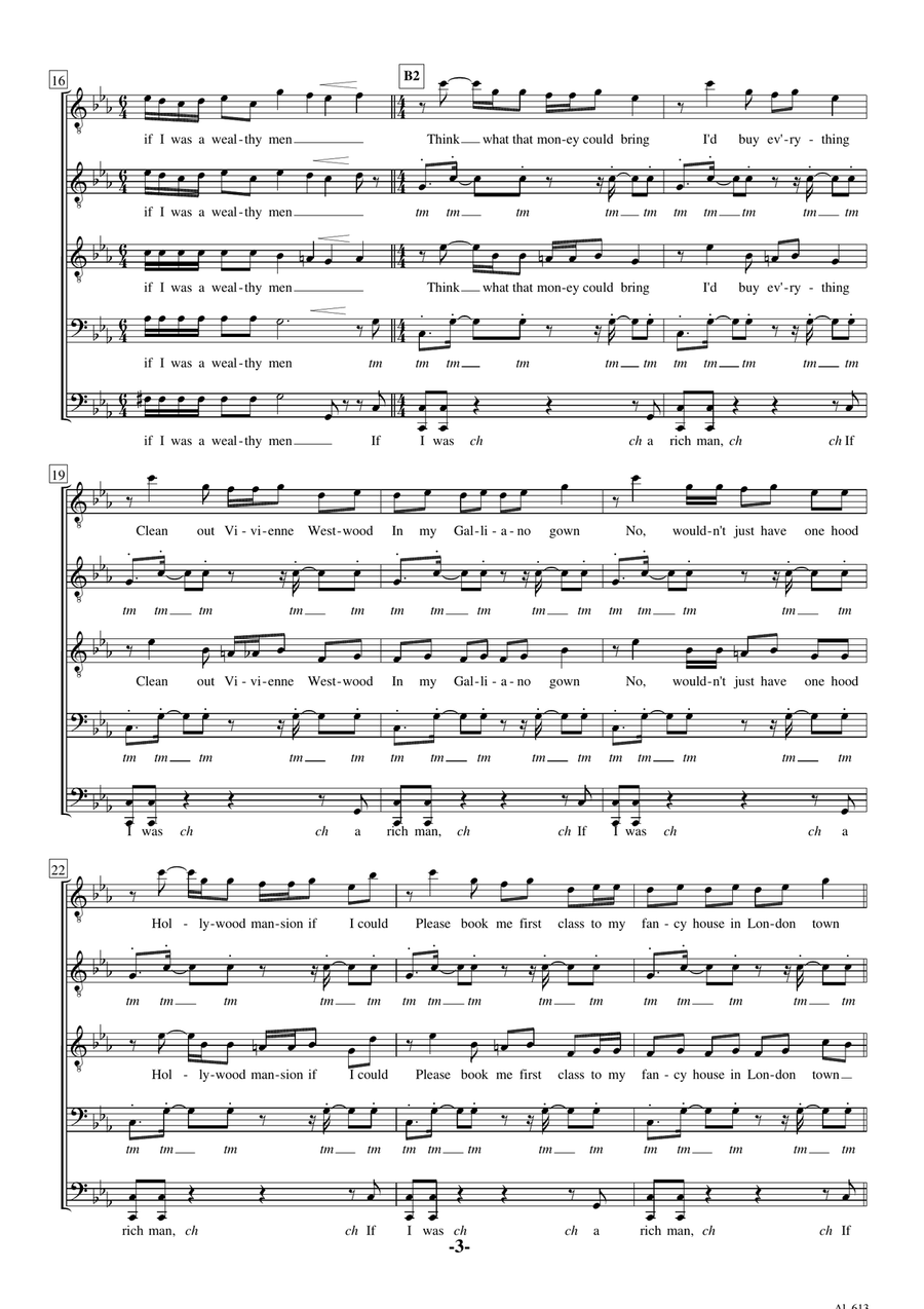 Rich Girl Rich Girl A Cappella scores gallery preview page 3