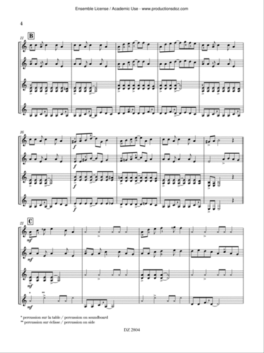 Le rock cacao Le rock cacao Guitar Ensemble scores gallery preview page 4