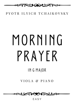 Tchaikovsky - Morning Prayer in G Major for Viola & Piano - Easy