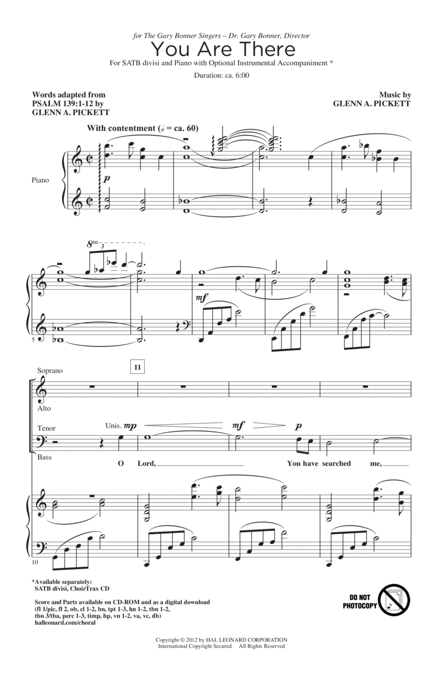 You Are There You Are There 4-Part scores gallery preview page 1