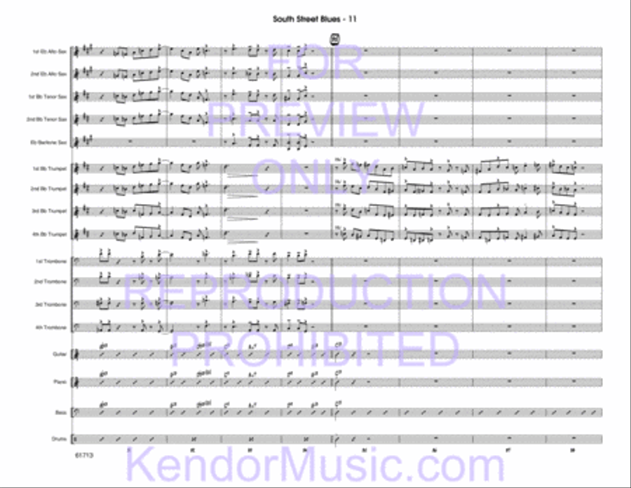 South Street Blues (Full Score) Jazz Ensemble scores gallery preview page 12