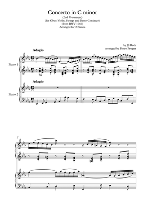 Concerto in C minor for Oboe and Violin (BWV 1060) - 2nd Movt - arranged for 2 pianos