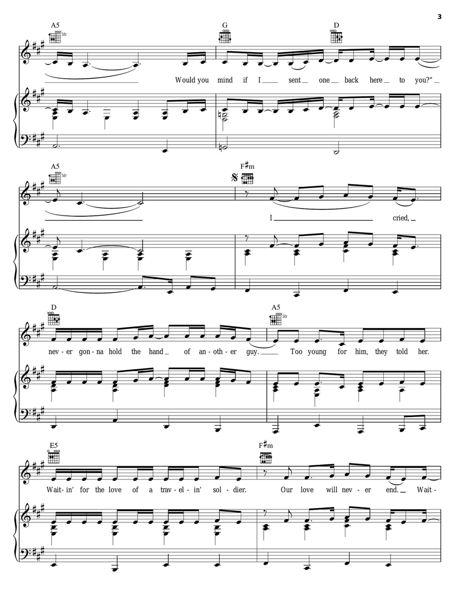 Travelin' Soldier Travelin' Soldier Acoustic Guitar scores gallery preview page 3