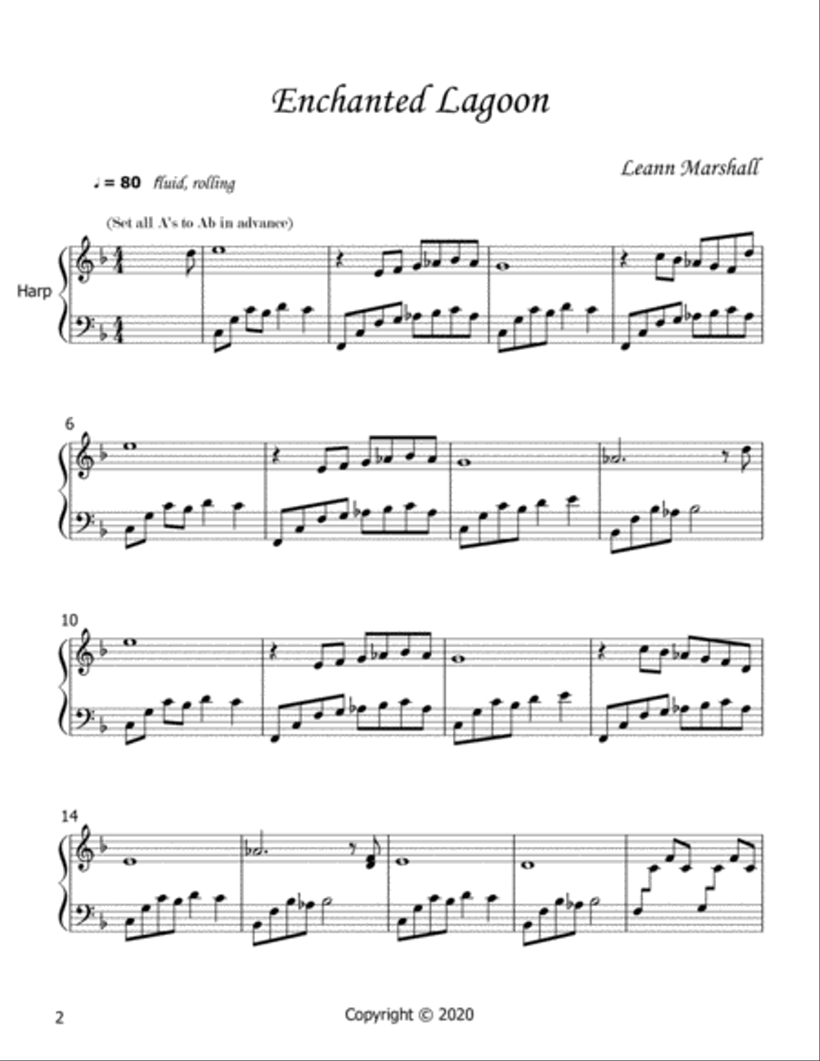 Enchanted Lagoon Harp scores gallery preview page 2