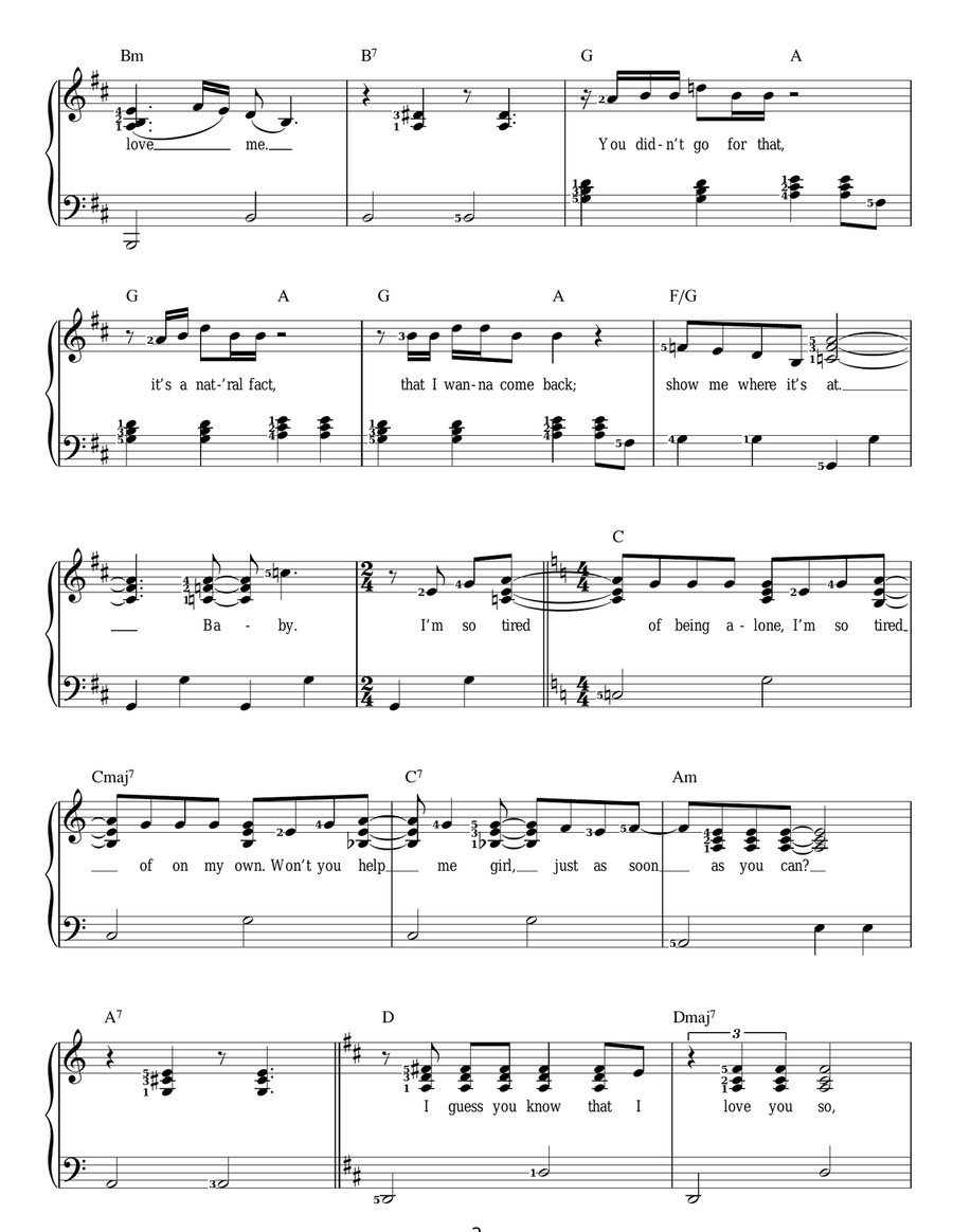 Tired Of Being Alone Piano, Vocal scores gallery preview page 2